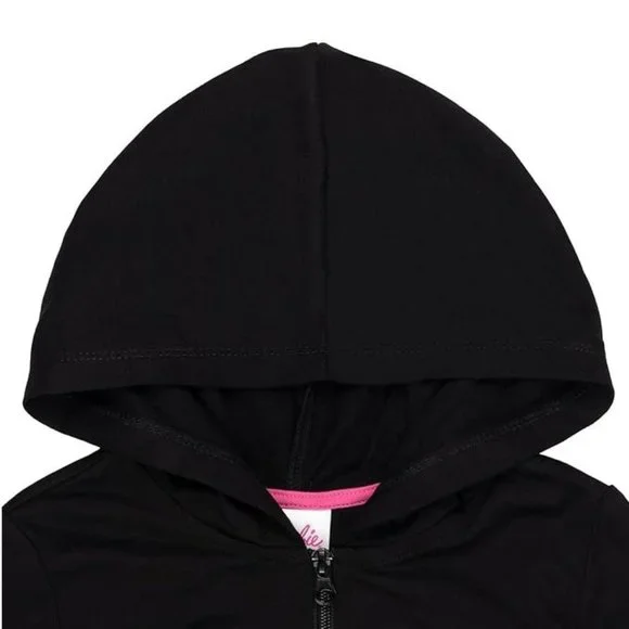 NWT Adorable Soft Pink Barbie Logo Zipper Hoodie Girls Costume +Gift